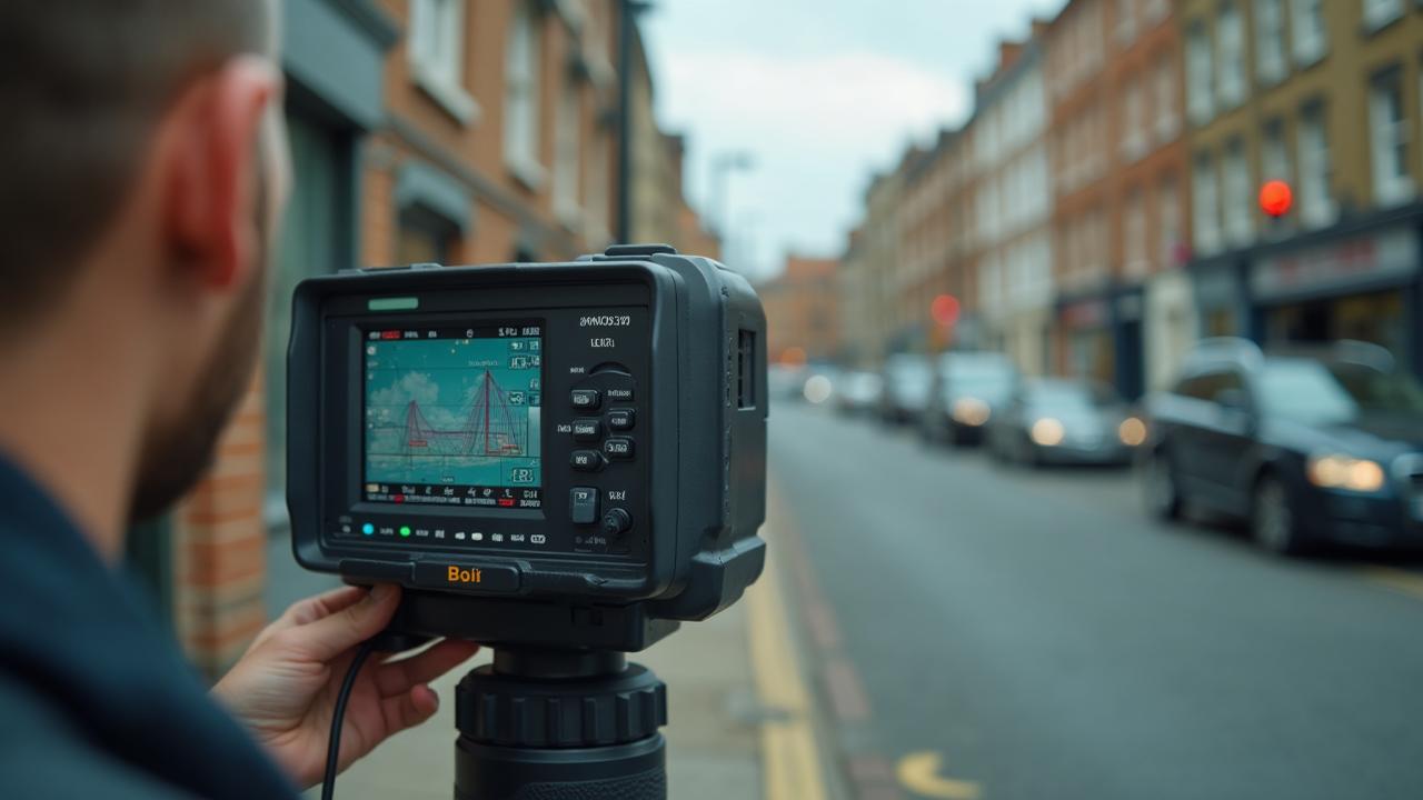 Professional acoustic noise assessment equipment measuring sound levels